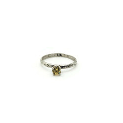 Sterling Silver Yellow Zirconia Solitaire Ring