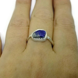 Sterling Silver Lapis Lazuli Nugget Ring, US Size 10