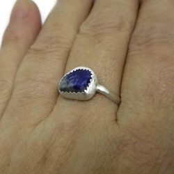 Sterling Silver Lapis Lazuli Nugget Ring, US Size 10