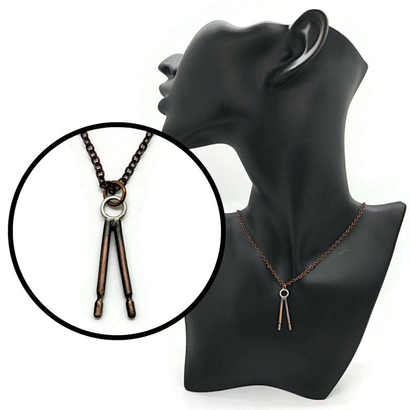 Copper 3D Drumstick Necklace