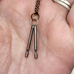 Copper 3D Drumstick Necklace