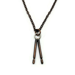 Copper 3D Drumstick Necklace