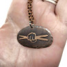 Copper Fist Holding Drumsticks Necklace