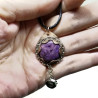 Reversible Purple Crazy Lace Agate Mixed Metal Pendant