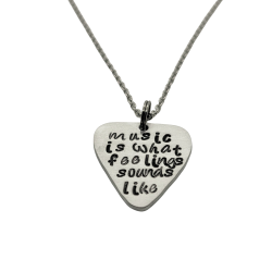 Music is What Feelings Sound Like Guitar Pick Necklace