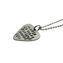 Music is What Feelings Sound Like Guitar Pick Necklace