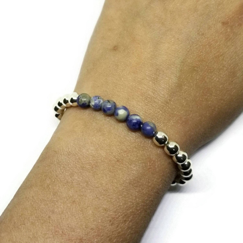 Sodalite Gemstone Bead Stretch Bracelet