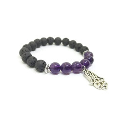 Amethyst and Lava Stone Aromatherapy Bracelet