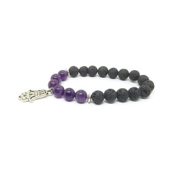 Amethyst and Lava Stone Aromatherapy Bracelet