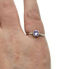 Sterling Silver Bezel Set Lab Created Amethyst Ring US Size 7