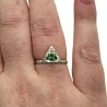 Lab Created Emerald Triangle Ring, Sterling Silver US Size 8