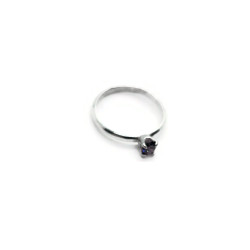 Sterling Silver Lab Created Amethyst Ring US Size 6