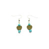 Genuine Turquoise and Brass Heart Dangle Earrings