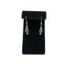 Genuine Turquoise and Brass Heart Dangle Earrings