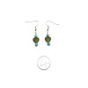 Genuine Turquoise and Brass Heart Dangle Earrings