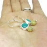 Sterling Silver Turquoise and Italian Onyx Dangle Earrings