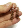 Sterling Silver Copper Fringe Dangle Earrings