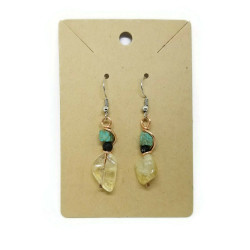 Citrine, Lava, Howlite and Onyx Gemstone Earrings