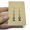 Cat's Eye Pink Ribbon Breast Cancer Awareness Earrings