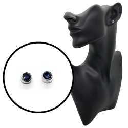 Sterling Silver Lab Created Sapphire Earrings