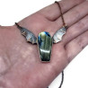 Labradorite Winged Coffin Pendant