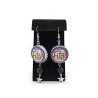 Retro Fitz's Bottle Cap Black Agate Dangle Earrings