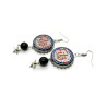 Retro Fitz's Bottle Cap Black Agate Dangle Earrings