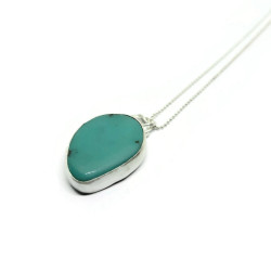 Genuine Turquoise and Sterling Silver Pendant