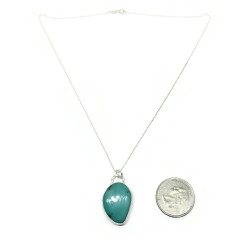 Genuine Turquoise and Sterling Silver Pendant