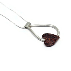 Sterling Silver & Copper Heart Necklace