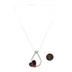 Sterling Silver & Copper Heart Necklace