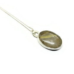 Sterling Silver Golden Rutile Quartz Pendant