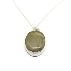 Sterling Silver Golden Rutile Quartz Pendant