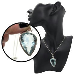 Faceted Fluorite Fine Silver Pendant