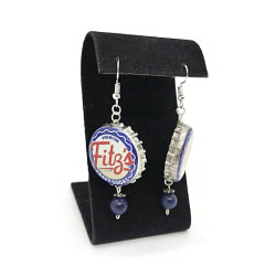 Retro Fitz's Bottle Cap Lapis Lazuli Dangle Earrings