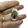 Textured Sterling Silver Dendritic Agate Necklace