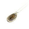 Textured Sterling Silver Dendritic Agate Necklace