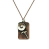 3D Sterling Silver and Copper Flower Pendant