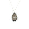 Faceted Chalcedony Teardrop Mixed Metal Pendant