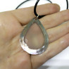 Faceted Chalcedony Teardrop Mixed Metal Pendant