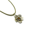 Sterling Silver Tiger's Eye Gemstone Flower Necklace