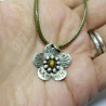 Sterling Silver Tiger's Eye Gemstone Flower Necklace