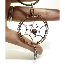 Copper Dream Catcher Pendant