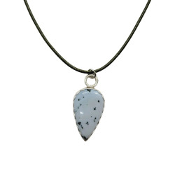 Sterling Silver Teardrop Tree Agate Pendant