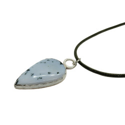 Sterling Silver Teardrop Tree Agate Pendant