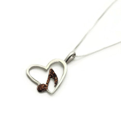 Sterling Silver Music Note in a Heart Pendant