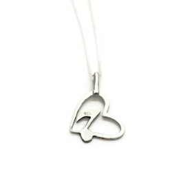 Sterling Silver Music Note in a Heart Pendant