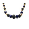 Lapis Lazuli and Lava Stone Bead Necklace