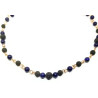 Lapis Lazuli and Lava Stone Bead Necklace