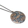 Copper Huginn and Muninn Pendant, Odin's Ravens Necklace